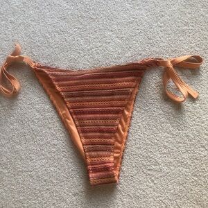 Striped Bikini Bottom with Side Ties